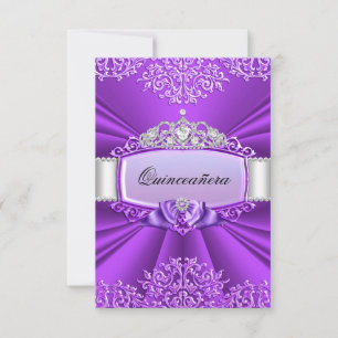 Prinzessin Tiara & Damast Quinceanera Einladung