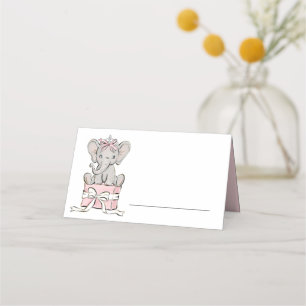 Prinzessin Tiara Elefant Rosa Mädchen-Geburtstag Platzkarte