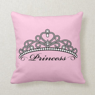 Prinzessin Tiara Pillow (rosa Hintergrund) Kissen