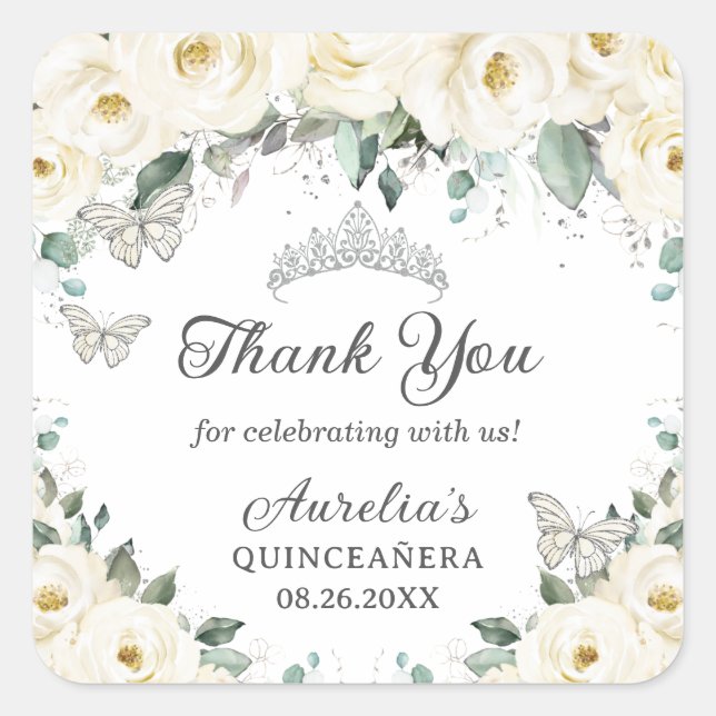 Prinzessin Tiara Quadratischer Aufkleber (Vorderseite)