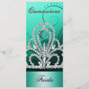 Prinzessin Tiara Quinceanera (Aqua) Einladung