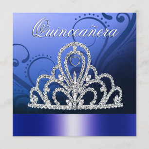 Prinzessin Tiara Quinceanera (Indigoblau) Einladung