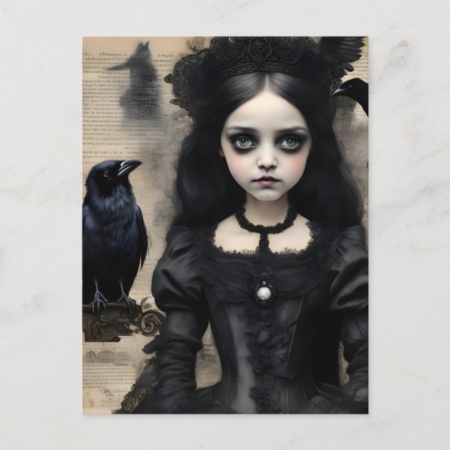 Prinzessin und der Raven Postkarte (Vorderseite)