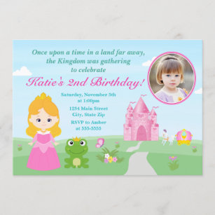 Prinzessin und die Frosch Geburtstagsblonde Einladung