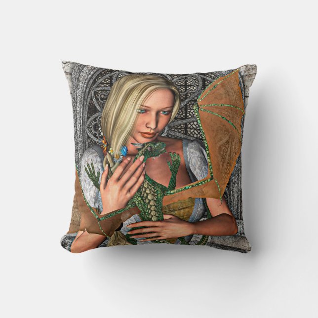 Prinzessin und Drache Kissen (Vorderseite)