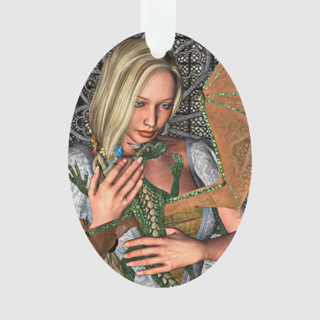Prinzessin und Drache Ornament (Vorderseite)