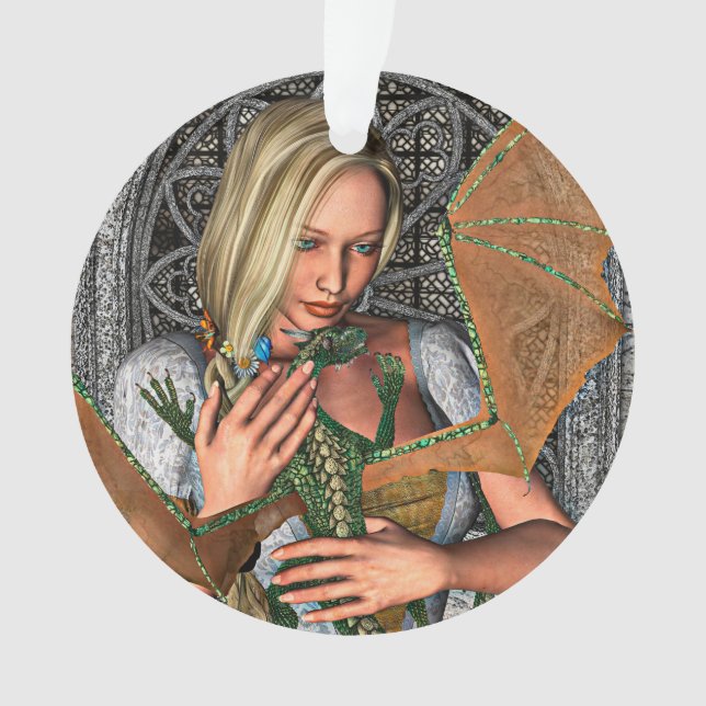 Prinzessin und Drache Ornament (Vorderseite)