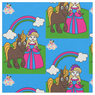 Prinzessin und Einhorn Stoff