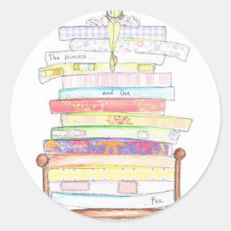 Prinzessin und Erbse Runder Aufkleber
