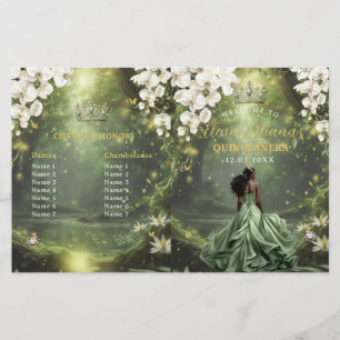 Prinzessin und Frosch Salbeigrün Quinceanera-Progr