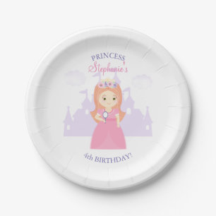 Prinzessin und ihr magischer Spiegel Pappteller