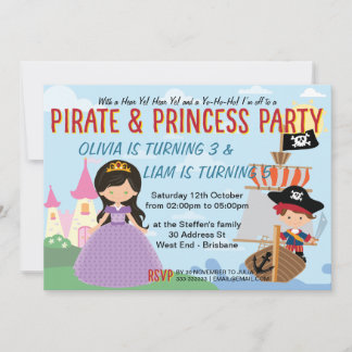 Prinzessin und Pirate Einladung