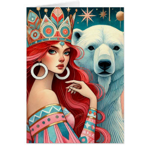 Prinzessin und Polar-Bärenkarte