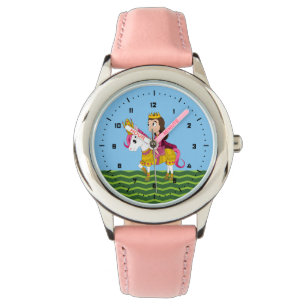 Prinzessin und Pony Cartoon Armbanduhr