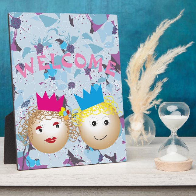 Prinzessin und Prinzessin in märchenhafter, blumen Fotoplatte (Seite)