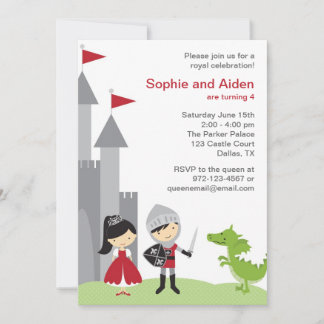 Prinzessin und Ritter Einladung zum Geburtstag
