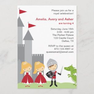 Prinzessin und Ritter Einladung zum Geburtstag