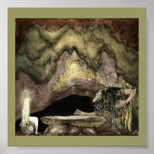 Prinzessin und Troll an einem Tisch Poster