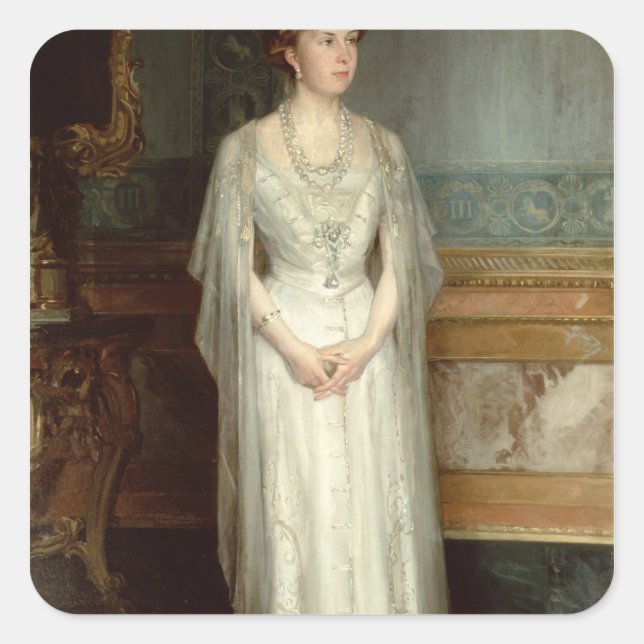 Prinzessin Victoria Eugenie, Königin von Spanien Quadratischer Aufkleber (Vorderseite)