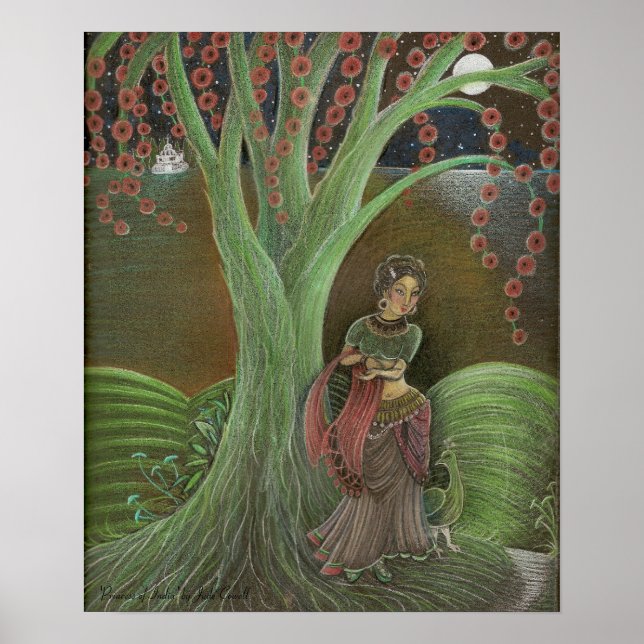 'Prinzessin von Indien' Art Poster Bronze matte uv (Vorne)