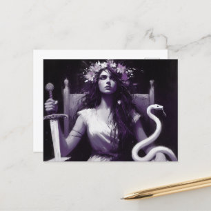 Prinzessin Warrior und ihre Hausschlange Lila Schw Postkarte