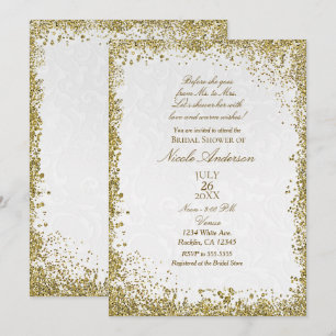 Prinzessin Weiße Damast-Geschichtenbuch-Brautparty Einladung