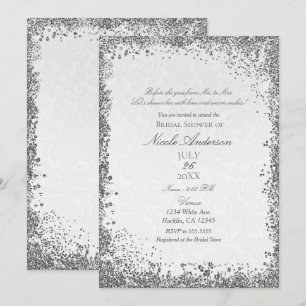 Prinzessin Weiße Damast-Geschichtenbuch-Brautparty Einladung