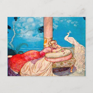 Prinzessin & White Peacock Zauberei Postkarte