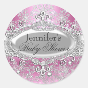 Prinzessin Winter Wonderland Baby Shower Aufkleber