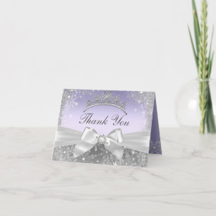 Prinzessin Winter Wonderland Lila Dankeschön-Karte Dankeskarte