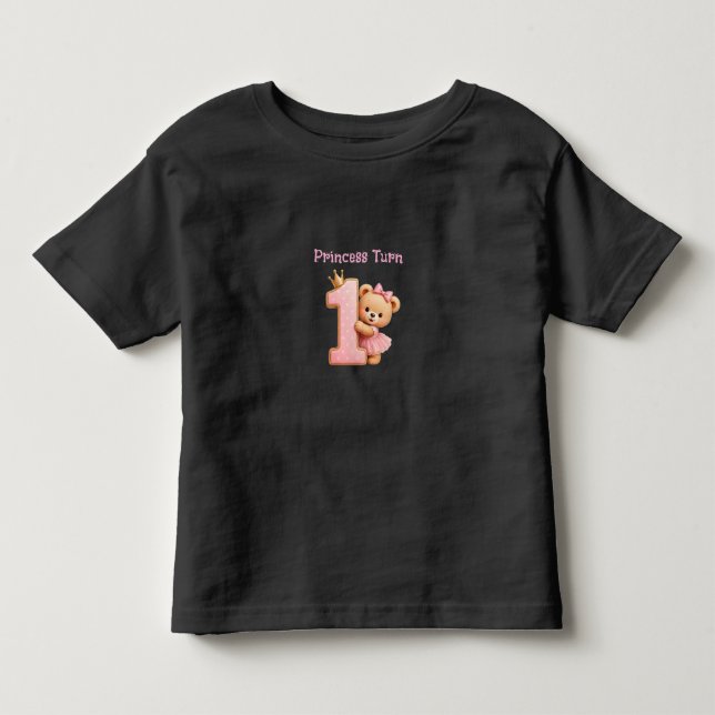 Prinzessin wird Eins T-Shirt zum ersten Geburtstag (Vorderseite)