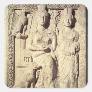 Prinzessin Zenobia und eine weibliche Begleiterin Quadratischer Aufkleber