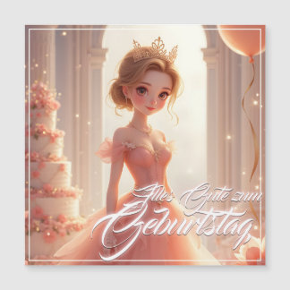 Prinzessin zum Geburtstag im rosa Traumkleid Magnetkarte