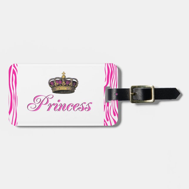 Prinzessinkrone im Pink Gepäckanhänger (Vorderseite horizontal)