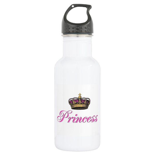 Prinzessinkrone im Pink Trinkflasche (Vorderseite)