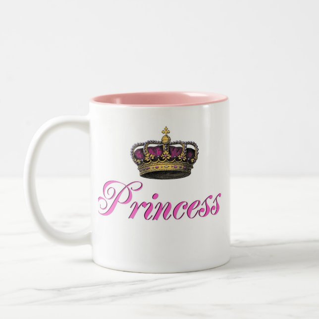 Prinzessinkrone im Pink Zweifarbige Tasse (Links)
