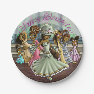 "Prinzessinnen Birthday Paper Plates 7" Pappteller