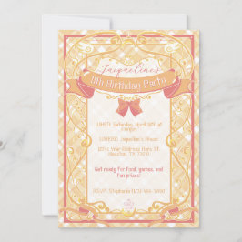 Prinzessinnen-Geburtstag im Stil des Art Nouveau O Einladung