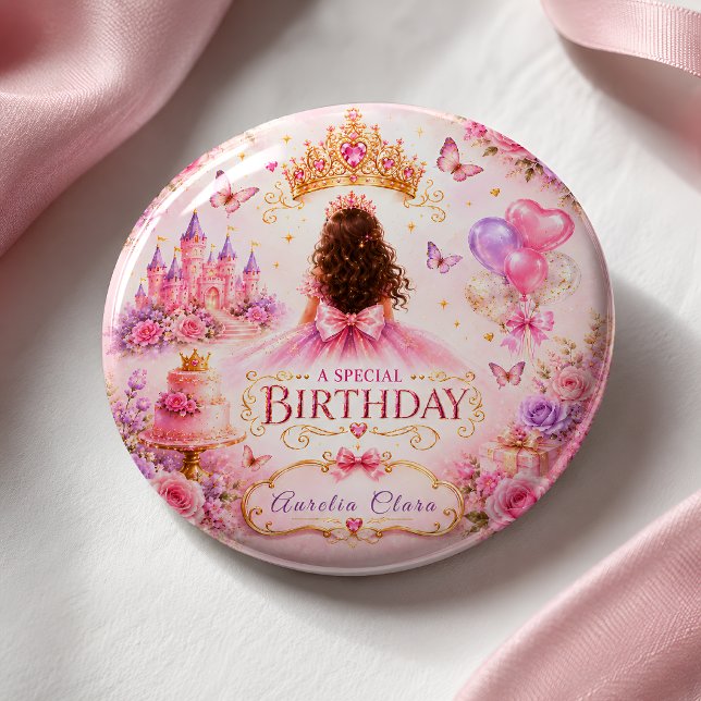 Prinzessinnen-Kronen-Geburtstag Button (Von Creator hochgeladen)