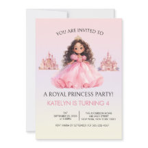 Prinzessinnen-Party Einladung zum rosa Geburtstag