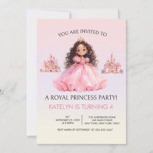 Prinzessinnen-Party Einladung zum rosa Geburtstag