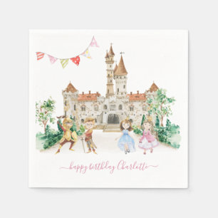 Prinzessinnen, Ritter & Drachen Märchen Geburtstag Serviette