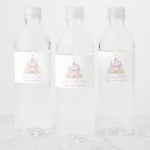 Prinzessinnen-Schloss Mädchen-Geburtstagsfeier Wasserflaschenetikett