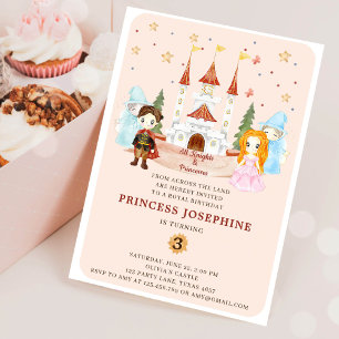Prinzessinnen und Ritter Mädchengeburtstag Einladung