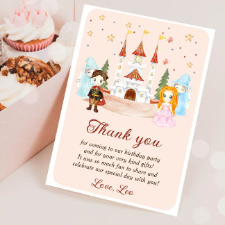 Prinzessinnen und Ritter zum Geburtstag Dankeschön Einladung