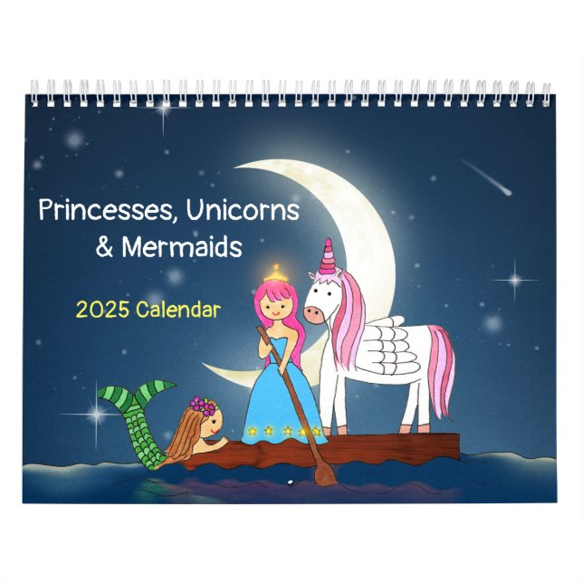 Prinzessinnen, Unicorns & Mermaids 2025 Kalender (Titelbild)