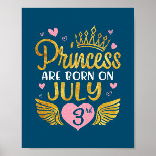 Prinzessinnen werden am 3. Juli geboren Alles Gute Poster