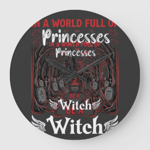 Prinzessinnen werden Hexen Halloween Schloss Kesse Große Wanduhr