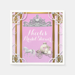 Prinzessinnenkrone aus Roségold & Kutsche Sweet 16 Serviette