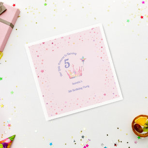Prinzessinnenkrone Pastellrosa Geburtstag kleines Serviette